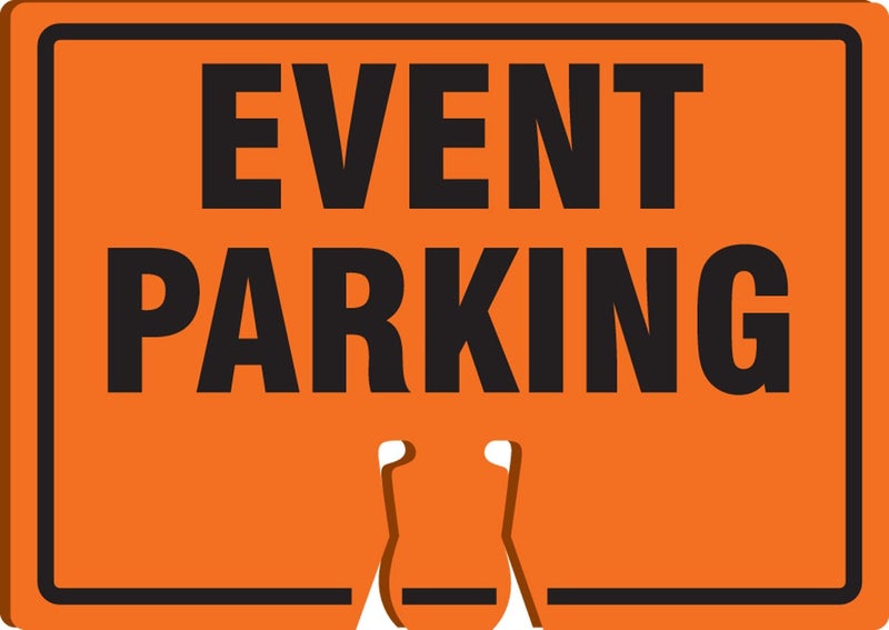 AccuformNMC "Event Parking" Traffic Cone Top, Combine With Orange Cones to Create a Warning Sign, 10" x 14" Plastic Cone Sign, Made in the USA, FBC780 - Image 1